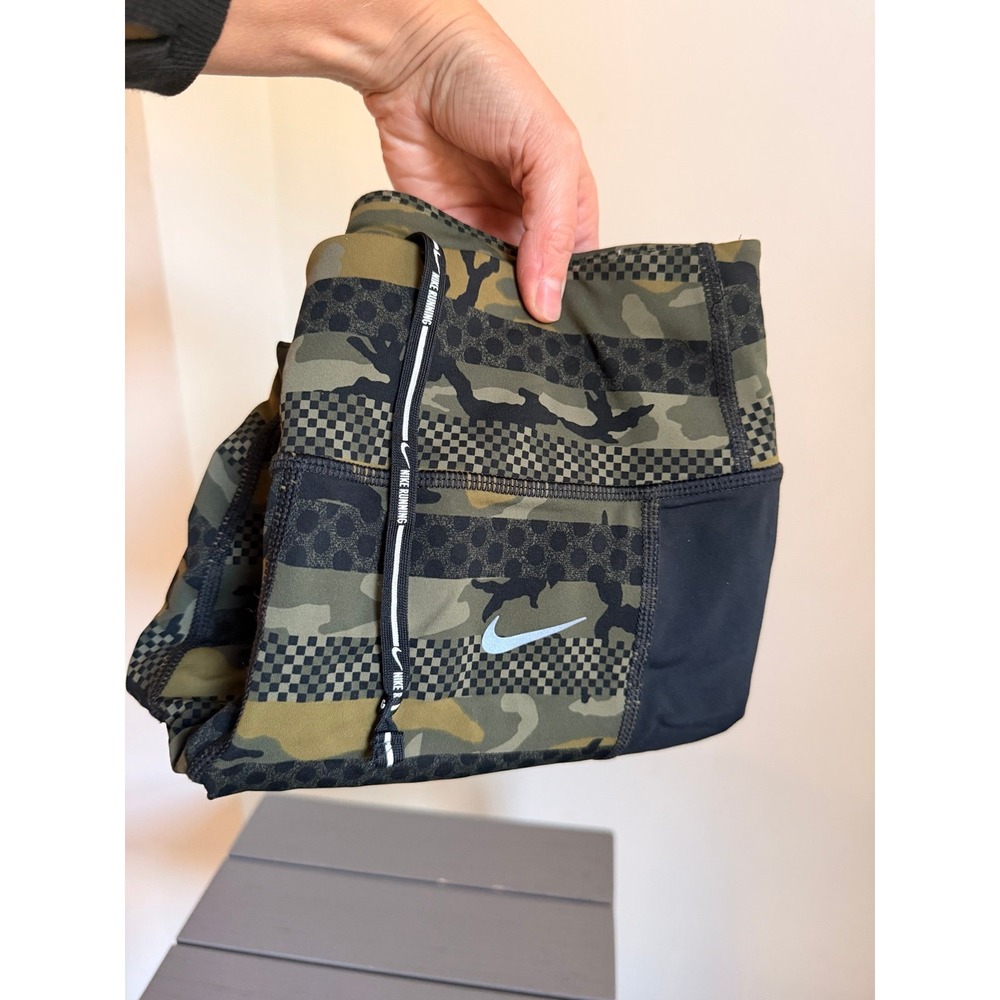 Nike Epic Lux Militia Green/Black Women's S running Crop pant legging camoflage - Picture 5 of 12